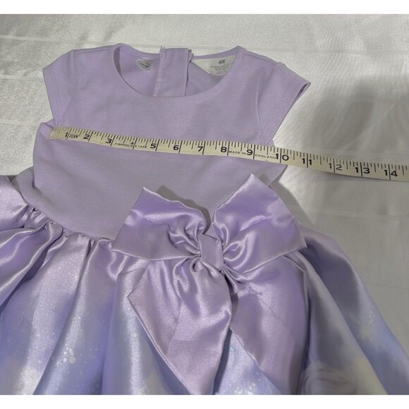 H&M Disney Frozen Elsa Dress 3T-4T Dress Up Play Bow Purple - Picture 8 of 9